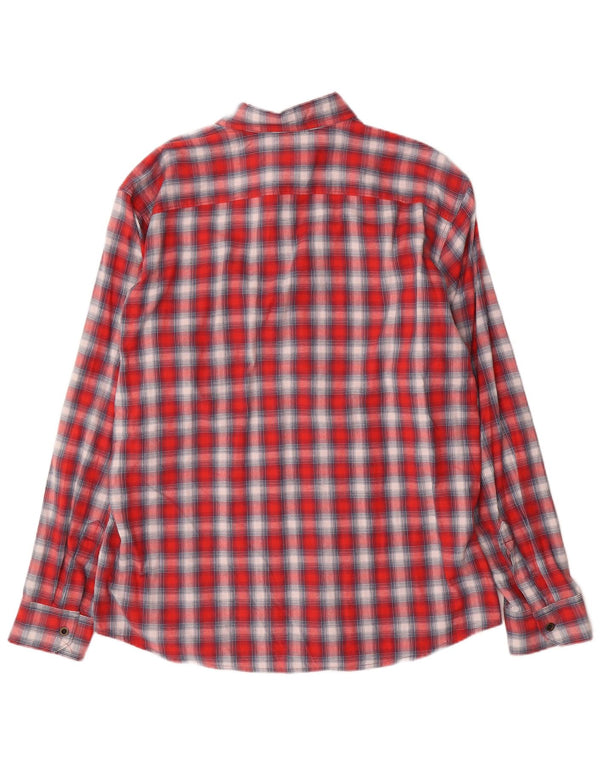 Męska koszula flanelowa Wrangler XL w czerwoną kratę, bawełniana