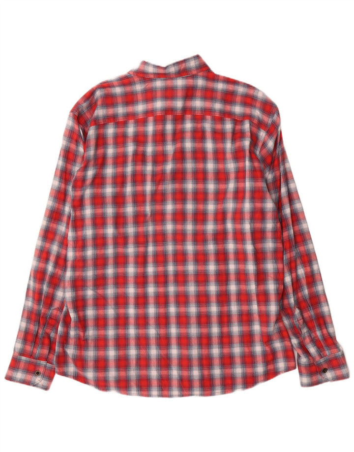 Męska koszula flanelowa Wrangler XL w czerwoną kratę, bawełniana