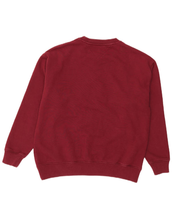 Męska bluza z grafiką Tommy Hilfiger, średnia, bordowa bawełna