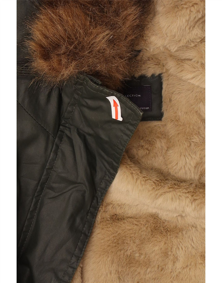 Marks & Spencer Damska oversize'owa woskowana kurtka z kapturem UK 8 Small Khaki