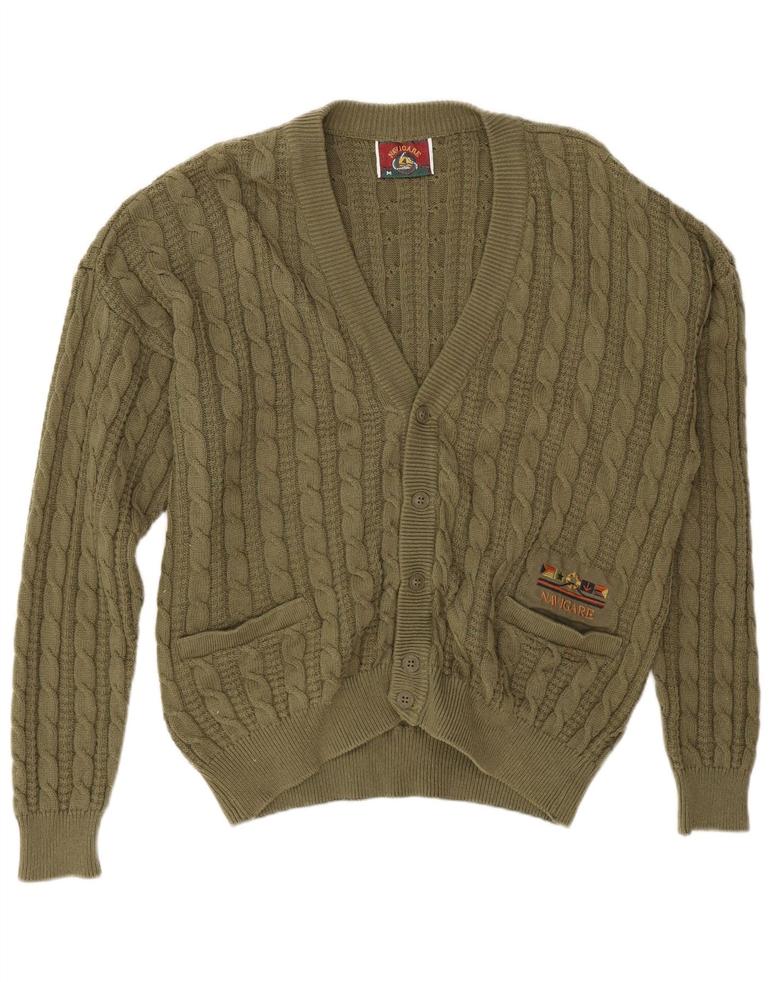 Męski sweter rozpinany Navigare, średni khaki