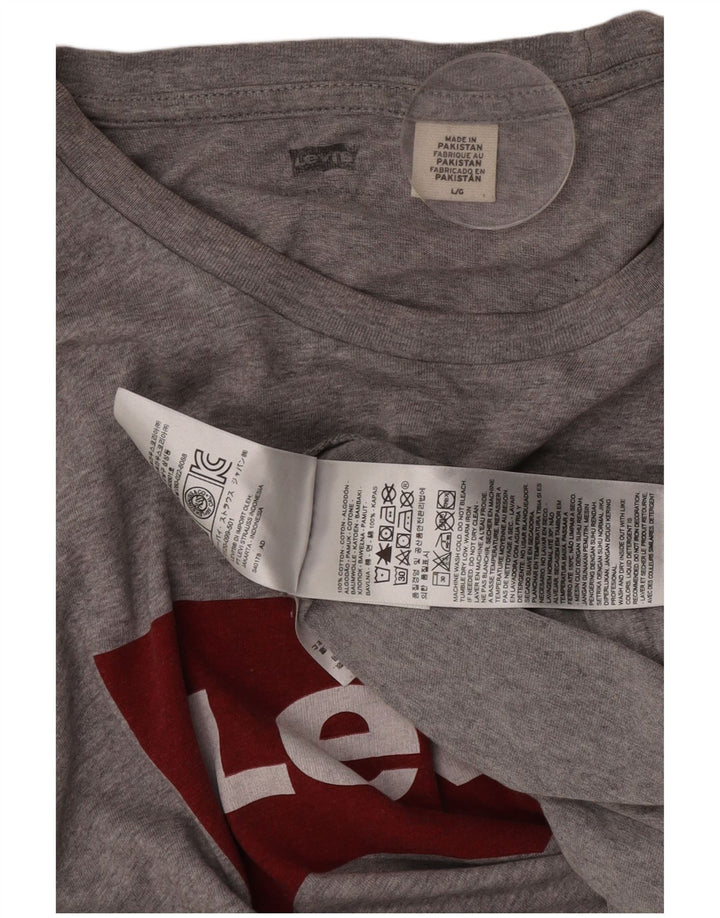 Męski T-shirt z grafiką Levi's, duży, szary, bawełniany