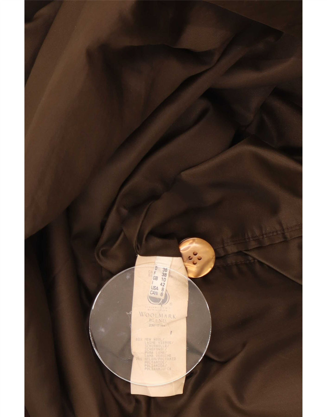 Vintage damski płaszcz oversize UK 10 Small Brown Wool
