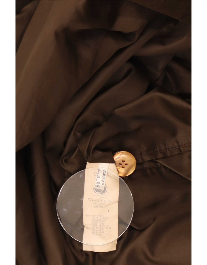 Vintage damski płaszcz oversize UK 10 Small Brown Wool