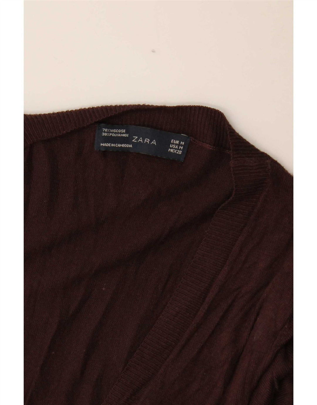 Sweter damski Zara UK 12 Średni brązowy wiskoza