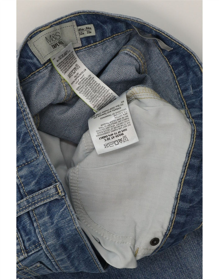 MARKS & SPENCER Męskie zwężane dżinsy W32 L31 Niebieskie bawełniane