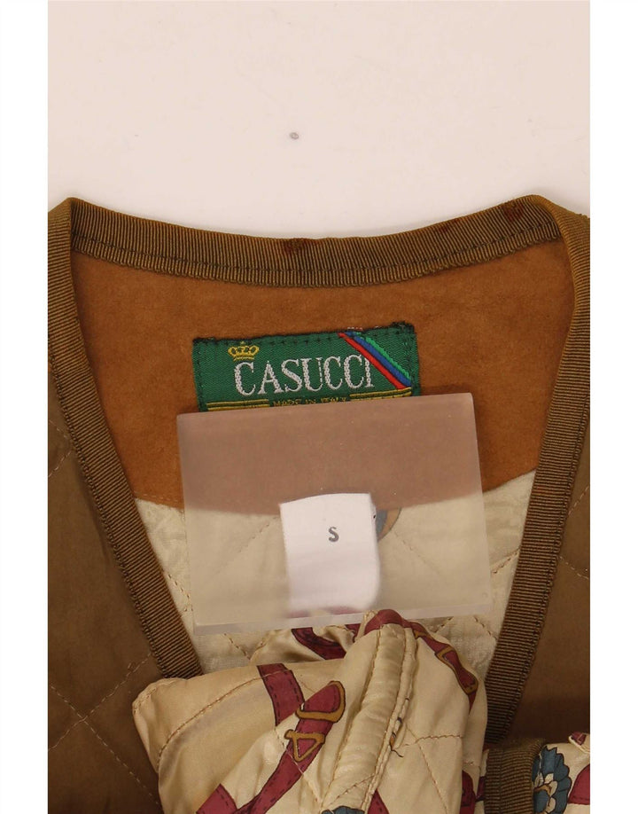 Męska pikowana kamizelka Casucci UK 36, mała, khaki, poliester