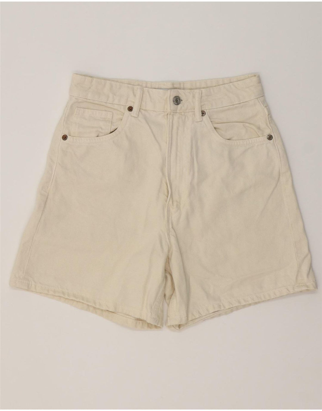 Damskie spodenki jeansowe Zara EU 38 Small W28 Off White Cotton