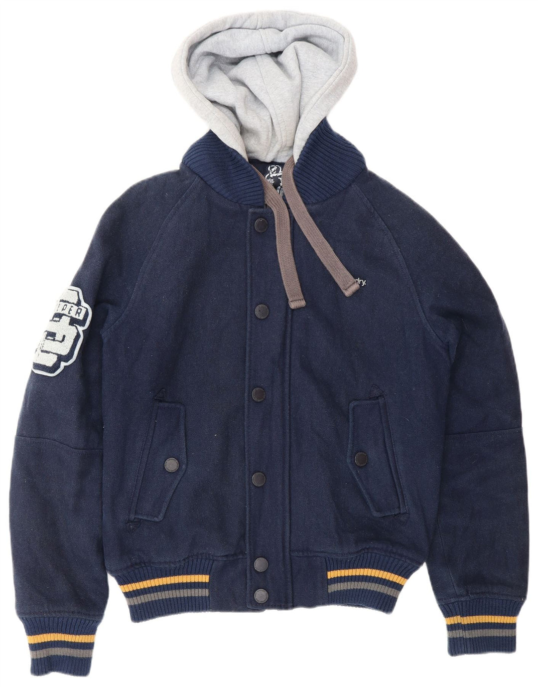 Męska kurtka SUPERDRY Graphic Varsity UK 38 w kolorze średniego granatu