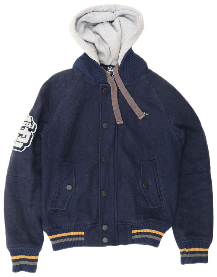 Męska kurtka SUPERDRY Graphic Varsity UK 38 w kolorze średniego granatu