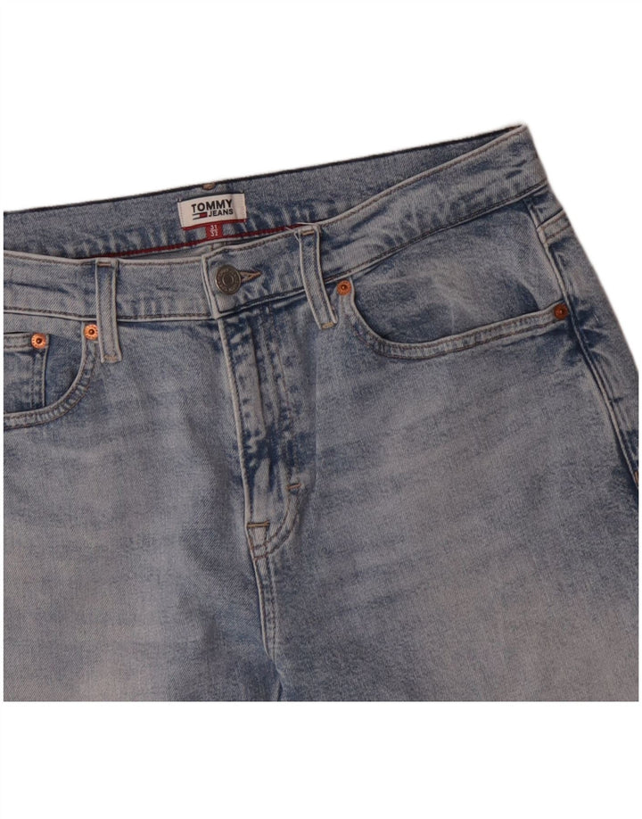 Damskie jeansy slim fit TOMMY HILFIGER z wysokim stanem W31 L28 niebieska bawełna