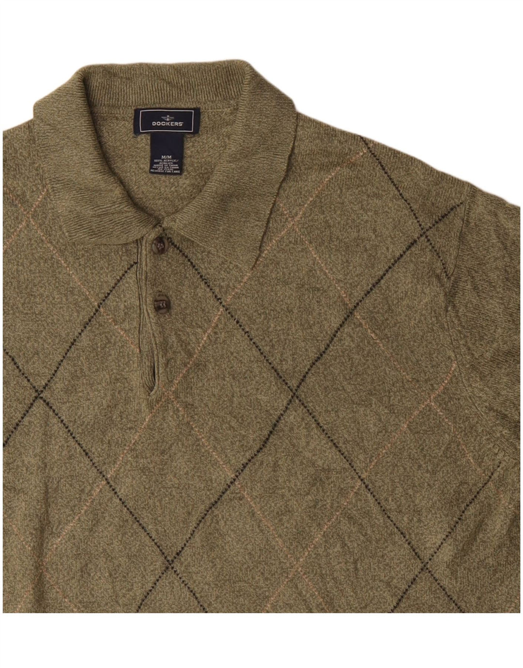 Męski sweter z golfem Dockers, średni khaki, argyle/diamentowy akryl