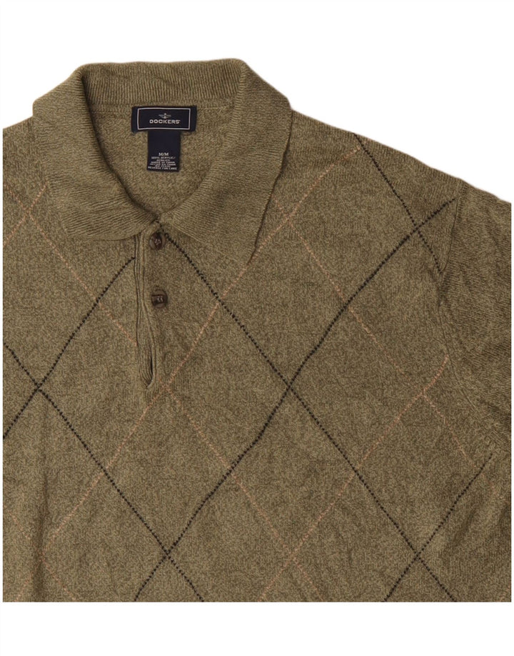 Męski sweter z golfem Dockers, średni khaki, argyle/diamentowy akryl