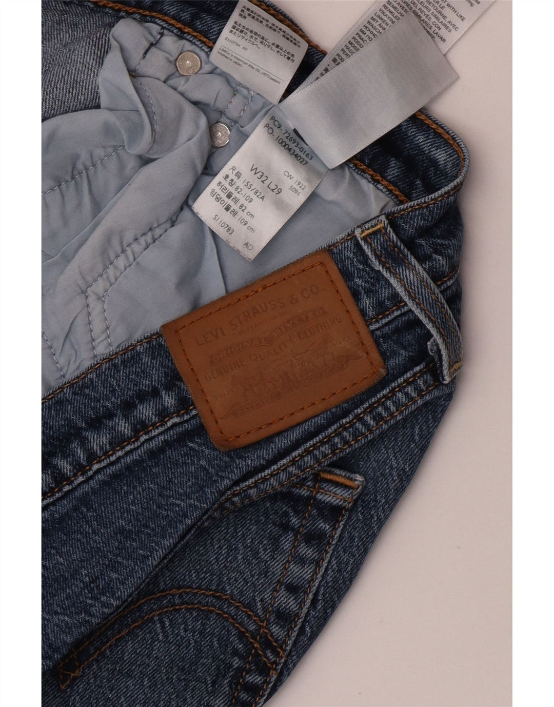 Damskie jeansy Levi's Ribcage Straight W32 L29 Niebieskie bawełniane