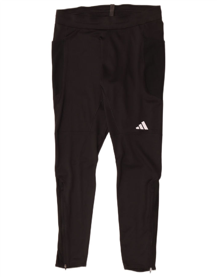 Męskie spodnie dresowe Adidas Slim, duże, czarne, poliestrowe