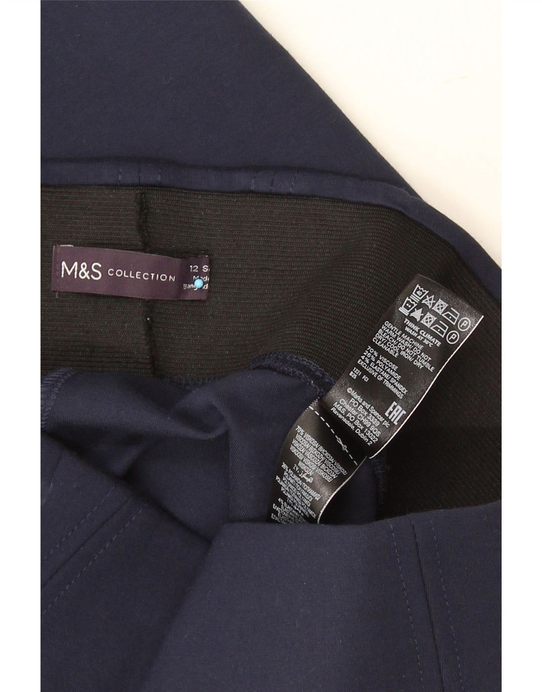 Damskie legginsy Marks & Spencer UK 12, średni granatowy, wiskoza