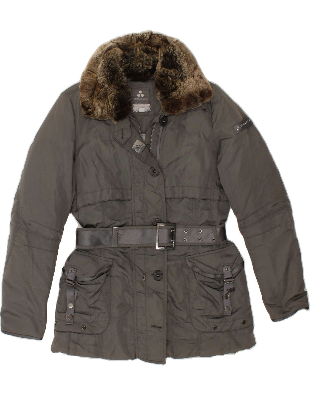 PEUTEREY Womens Windbreaker Jacket IT 44 Medium Grey Polyamide Vintage PEUTEREY and Second-Hand PEUTEREY from Messina Hembry 