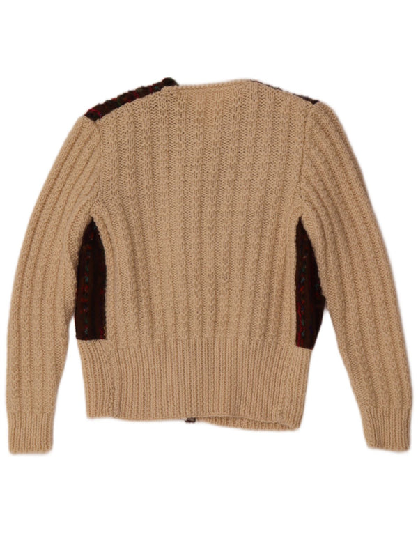 Sweter damski w stylu vintage, UK 12, średni, złamany biały kolor