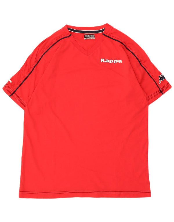 Kappa Męski T-shirt Top Duży Czerwony Bawełniany