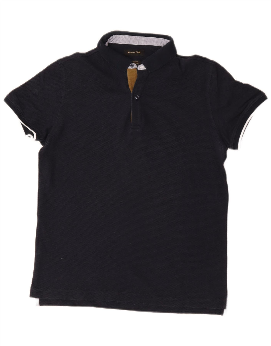 Męska koszulka polo Massimo Dutti o swobodnym kroju, średnia, granatowa, bawełniana