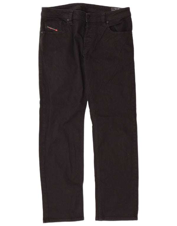 DIESEL Męskie proste dżinsy Larkee W36 L32 Czarne bawełniane