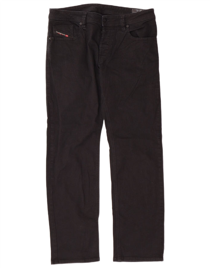 DIESEL Męskie proste dżinsy Larkee W36 L32 Czarne bawełniane