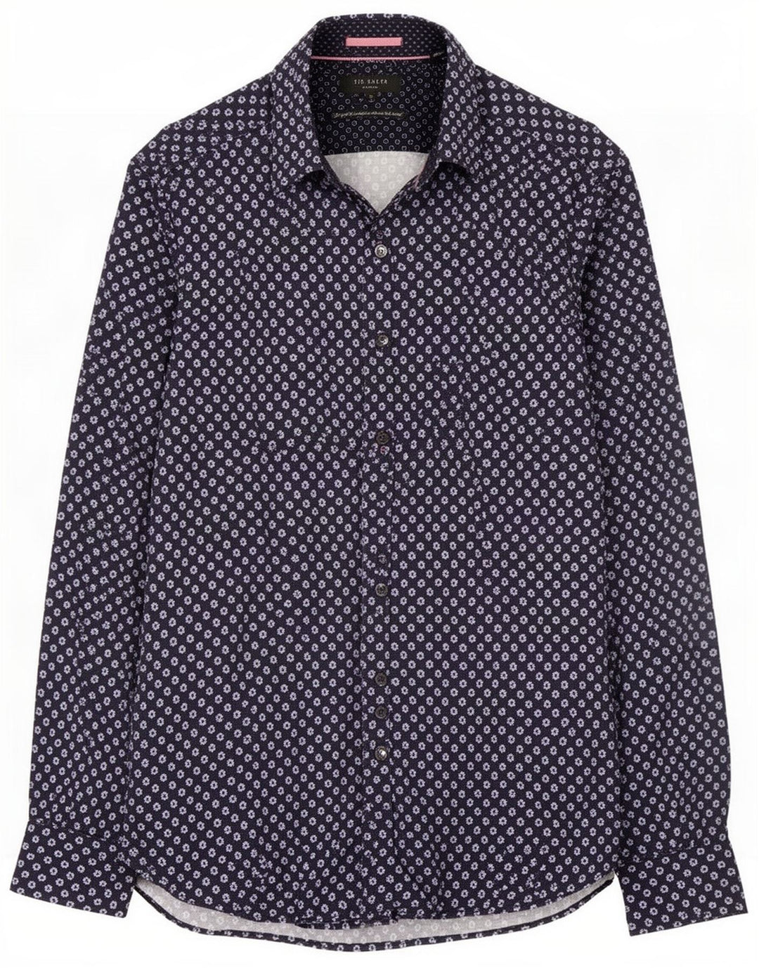 Koszula męska Ted Baker, rozmiar 2, mała, granatowa, bawełniana w kwiaty