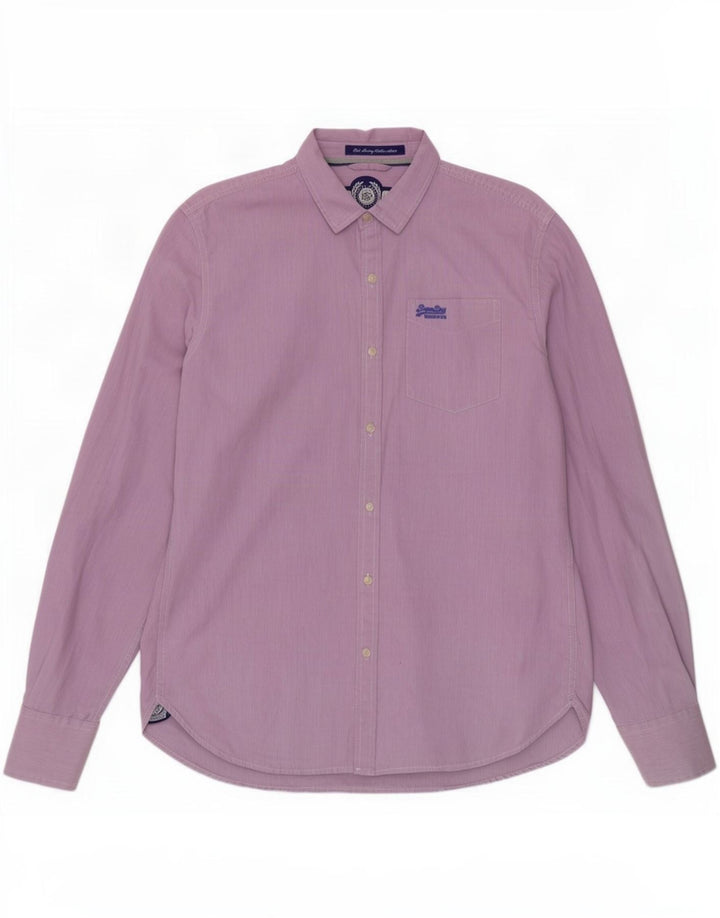 Koszula męska Superdry XL, fioletowa bawełniana kratka