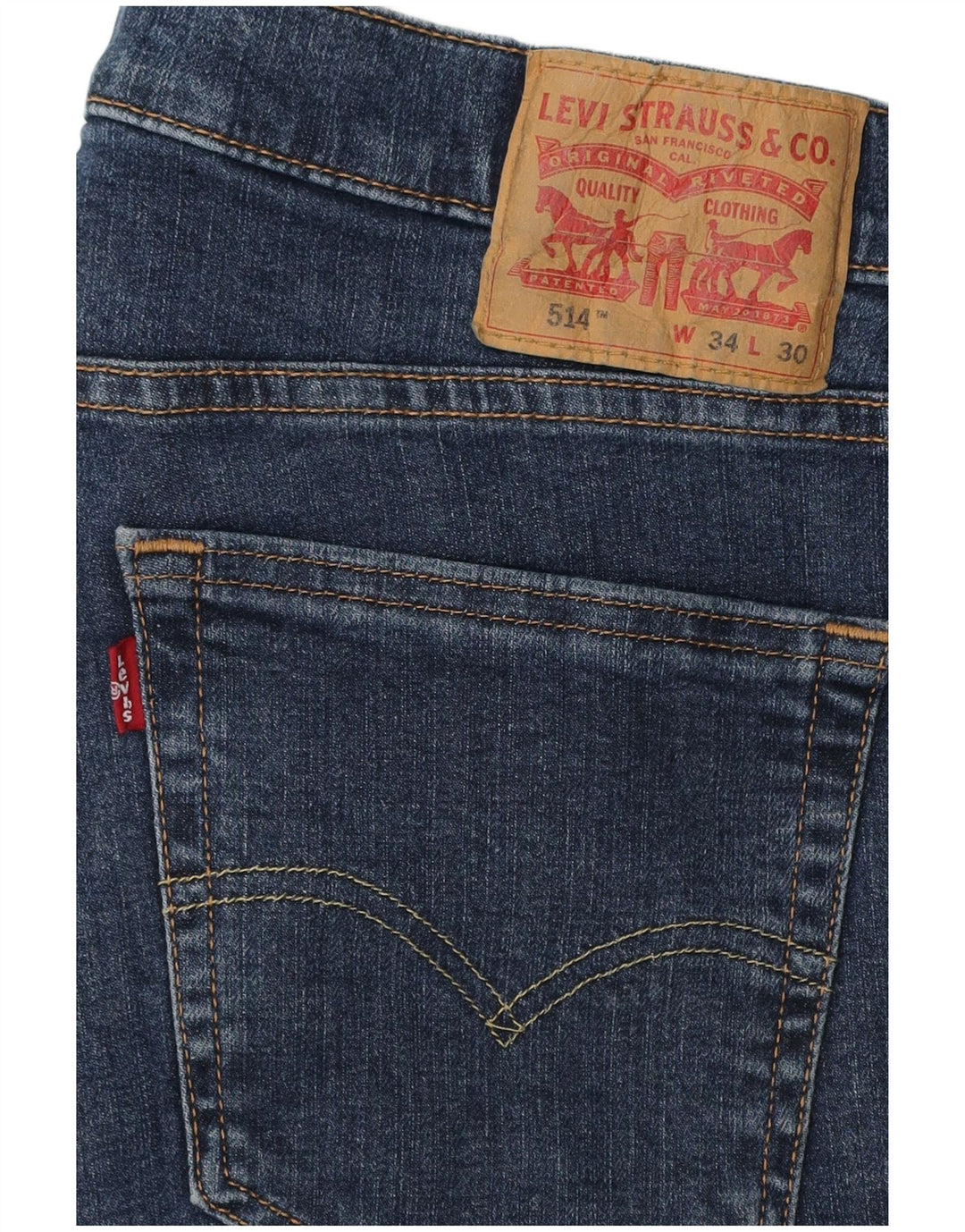 Męskie jeansy Levi's 514 Cropped W34 L24 Granatowa bawełna