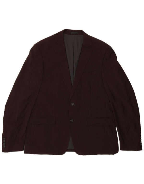 Calvin Klein Mens Regular Fit 2 Button Blazer Jacket UK 44 2XL Burgundy