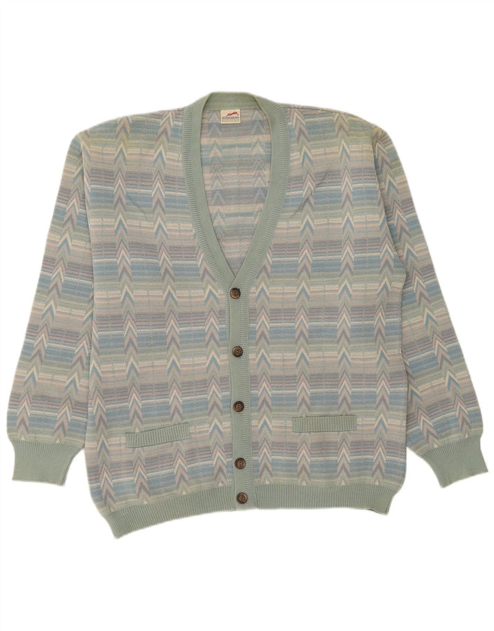 Sweter męski Bernardini, duży, wielobarwny, geometryczny, wełniany