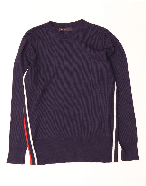 Marks & Spencer Damski sweter z dekoltem w łódkę, UK 16, duży, granatowy