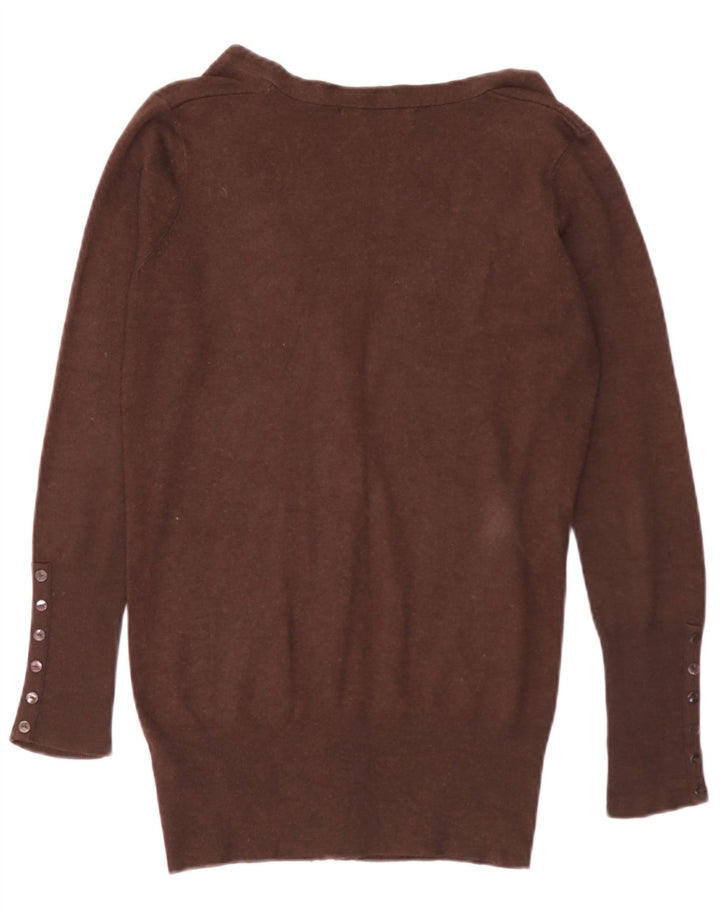 Sweter damski Zara UK 12 Średni brązowy sztuczny jedwab