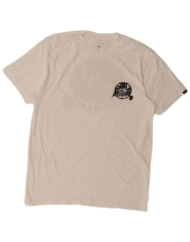 Męski T-shirt VANS Slim Fit z grafiką, duży, biały
