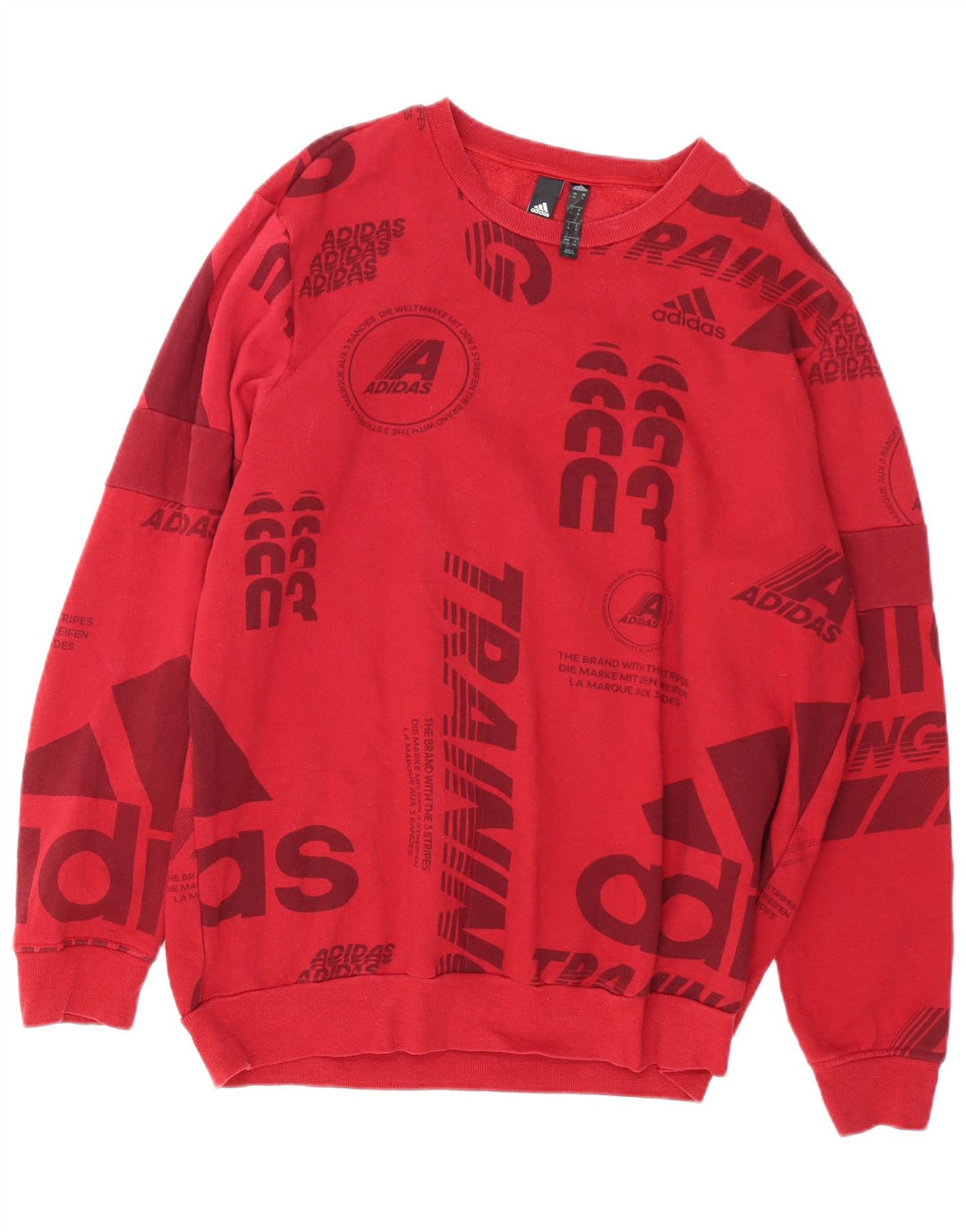 Adidas Męska bluza z grafiką Jumper XL Czerwona bawełna