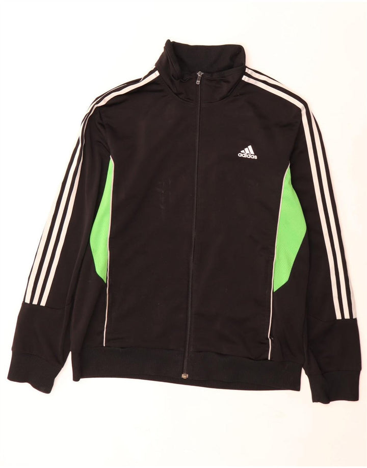 Adidas Męska bluza dresowa UK 42/44 Duży czarny poliester z blokami kolorów