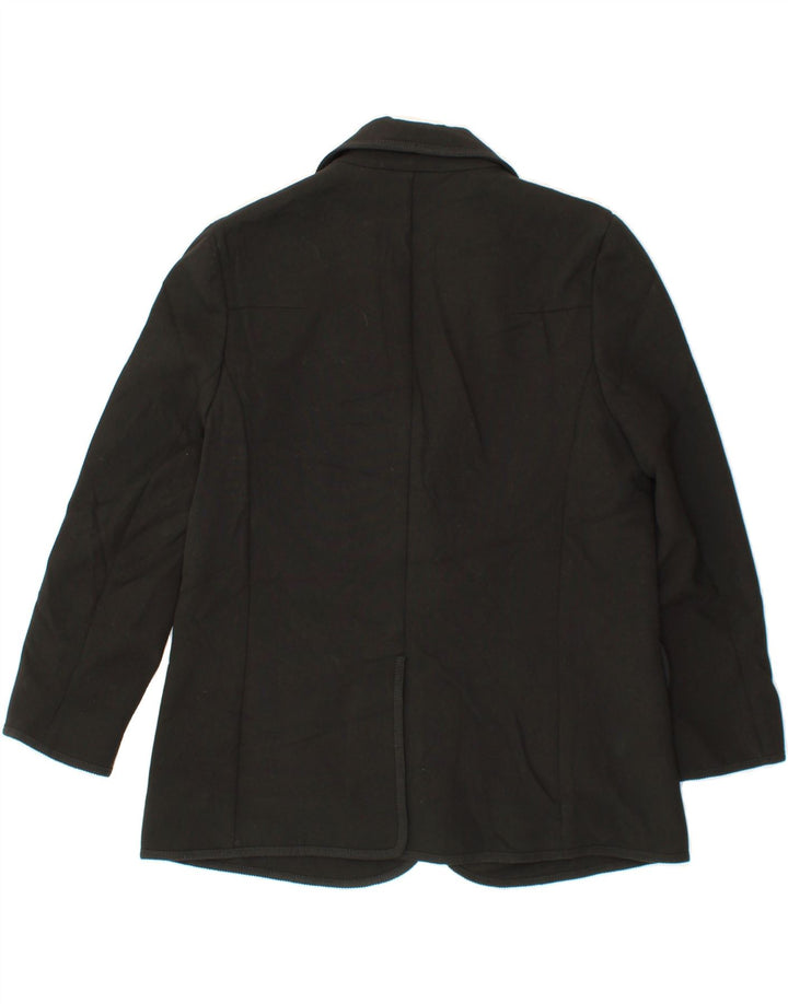 JAEGER Womens Blazer Jacket UK 12 Medium  Black Polyester Vintage Jaeger and Second-Hand Jaeger from Messina Hembry 