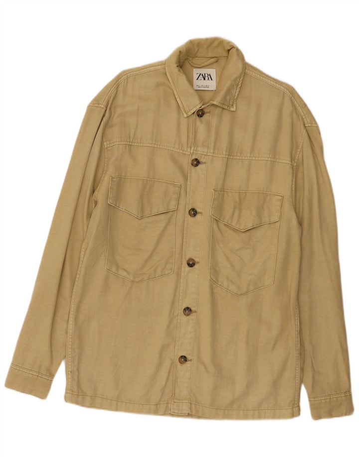 Męska kurtka użytkowa Zara UK 36 Small Beige Lyocell
