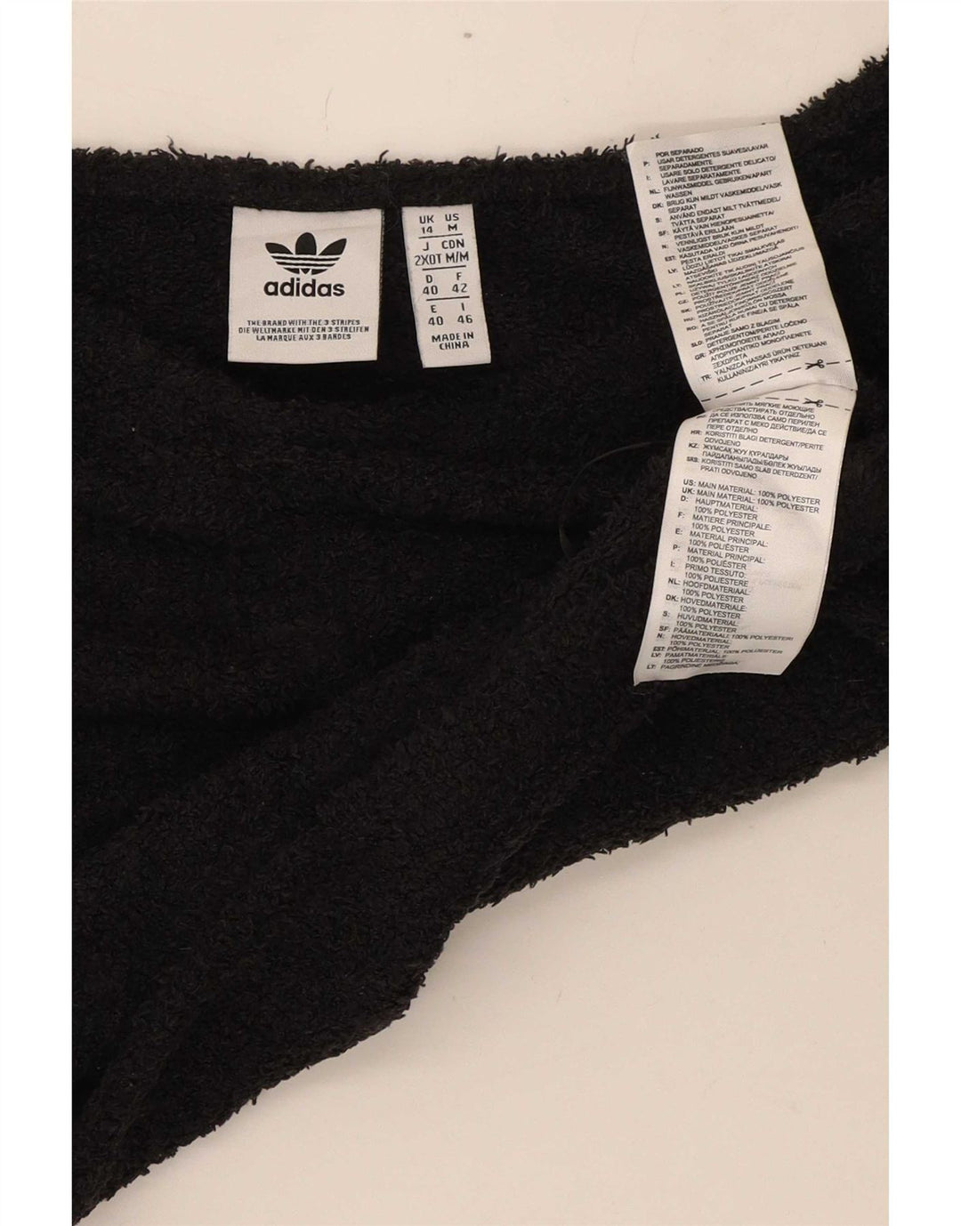 Damski polarowy top Adidas z odkrytymi ramionami, UK 14, średni czarny poliester