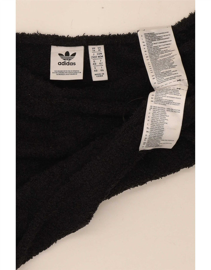 Damski polarowy top Adidas z odkrytymi ramionami, UK 14, średni czarny poliester