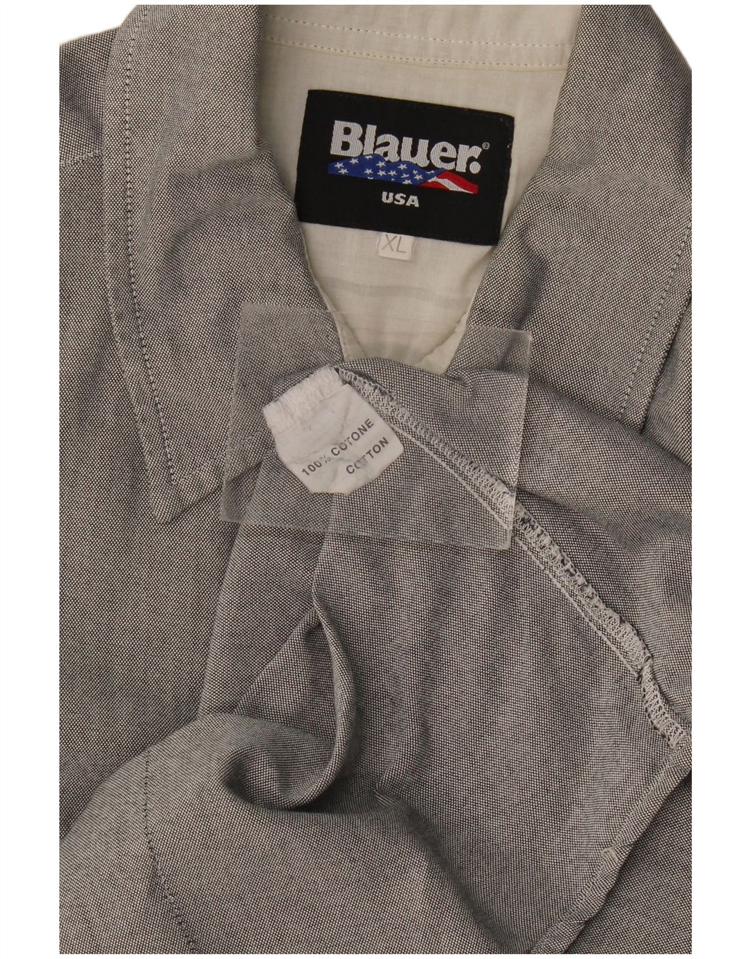 Koszula męska z krótkim rękawem Blauer XL, szara, bawełniana