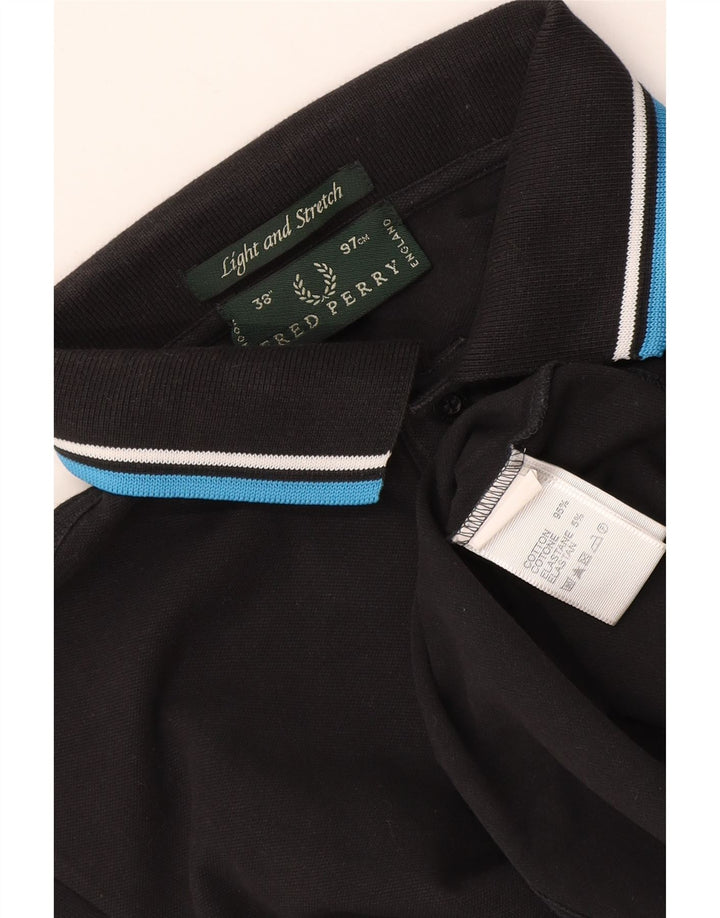 Męska koszulka polo Fred Perry, mała, czarna, bawełniana w paski