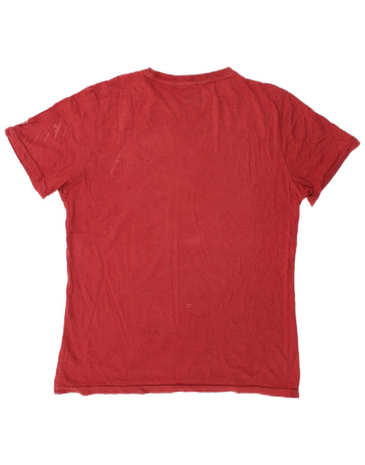 T-shirt męski Sergio Tacchini, mały, bordowy, bawełniany