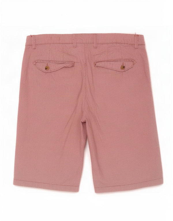 Zara Mens Chino Shorts EU 42 Large W32 Red Striped Cotton