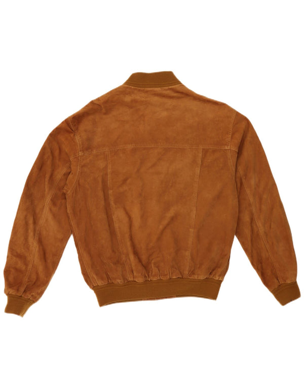 Vintage męska zamszowa kurtka bomber IT 54 2XL brązowa skóra