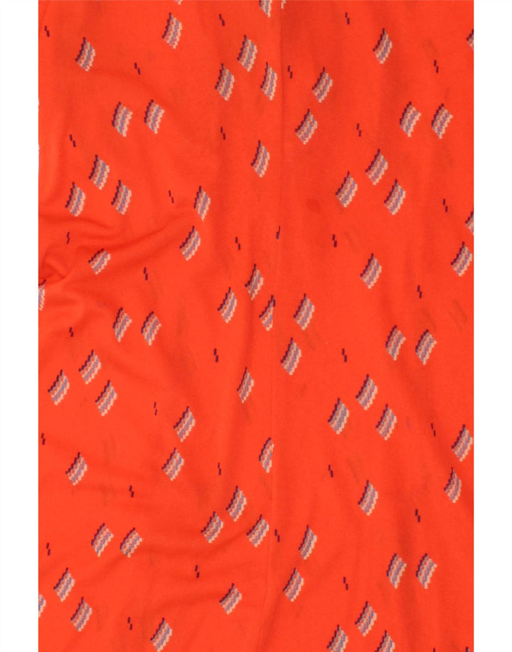 VINTAGE Womens Abstract Pattern Shirt Dress UK 12 Medium Orange Polyamide Vintage Vintage and Second-Hand Vintage from Messina Hembry 