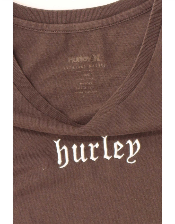 Męski T-shirt z grafiką Hurley, duży, brązowy
