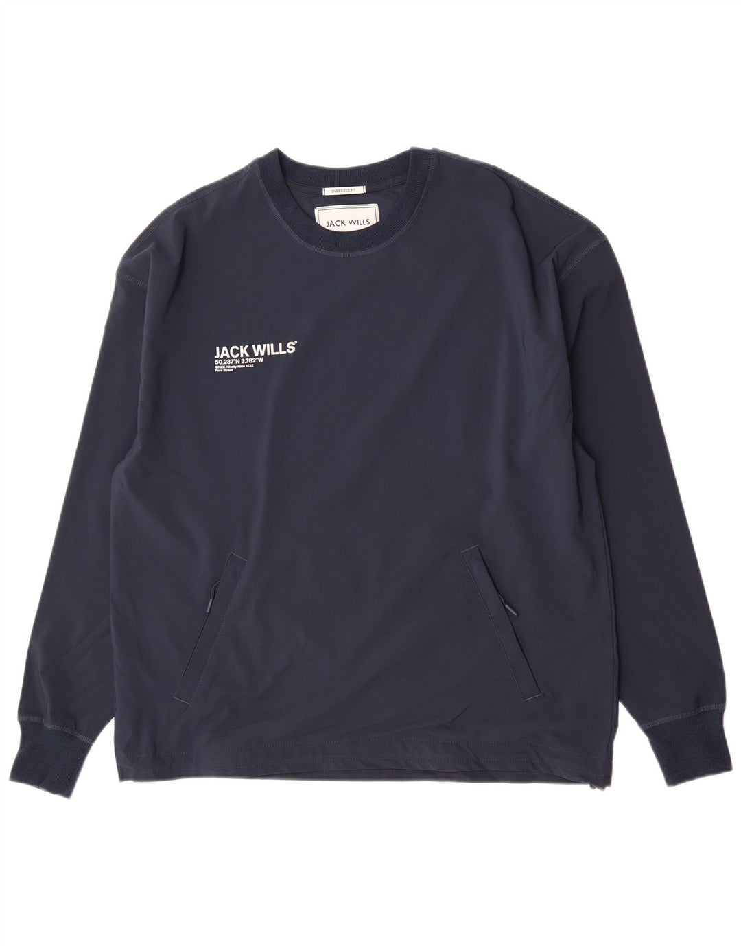 Męski sweter oversize Jack Wills, średni granatowy poliester