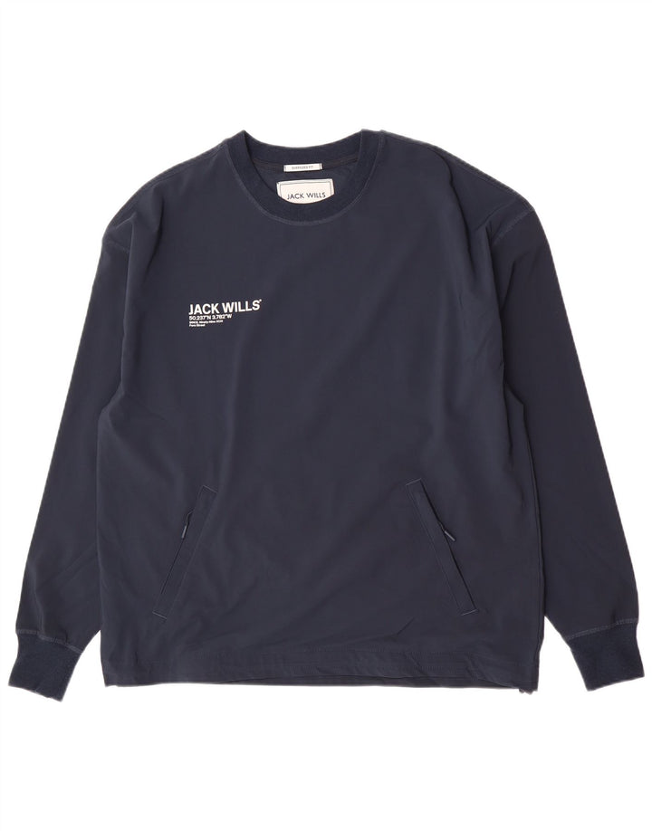 Męski sweter oversize Jack Wills, średni granatowy poliester