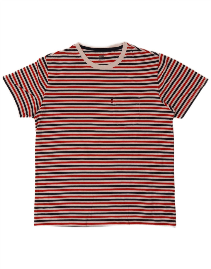 Męski T-shirt Levi's Top, duży, wielobarwny, bawełniany w paski